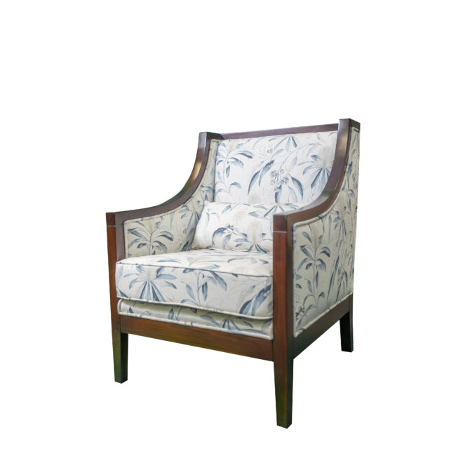 Wooden Armchair with Botanical Print