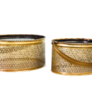 Golden Filigree Metal Basket Set