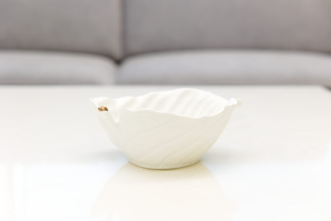 Delicate Leaf Ceramic Bowl