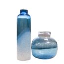 Azure Gradient Glass Vases