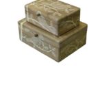 Handcrafted Wooden Bird Motif Storage Boxes