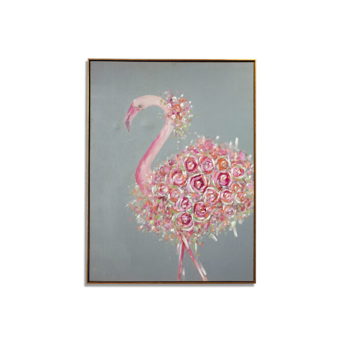 Floral Flamingo Canvas Art