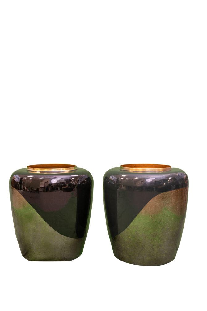 Ombre Metal Vases